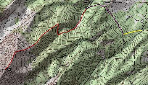 The Horn Peak Trail route...