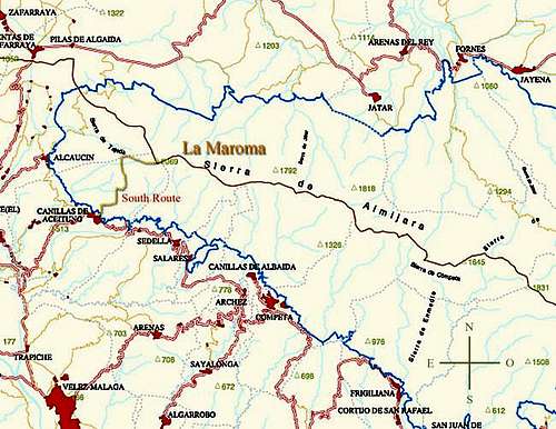 Map of La Maroma and the...