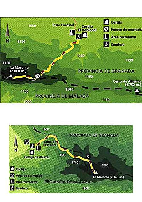 Maps of El Robledal route...