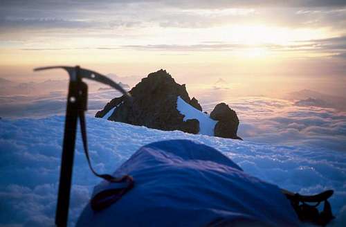 My solitary summit camp at...
