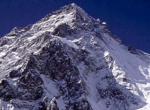 Close-up of upper part of K2,...