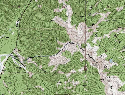 Copper Mountain Topo with Route