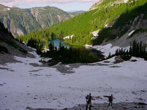 Snow lake from base of the...