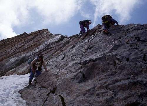 descent on the NE ridge (July...