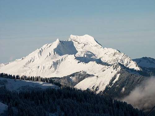 Snow covered Roc d'Enfer from...