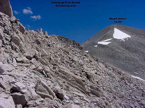 Looking up at Mount Antero...