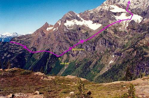 Jack Mountain approach route...