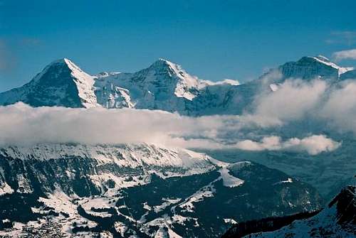 Eiger, Moench and Jungfrau on...