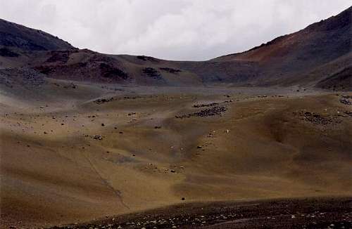 Arid valley near Parinacota...