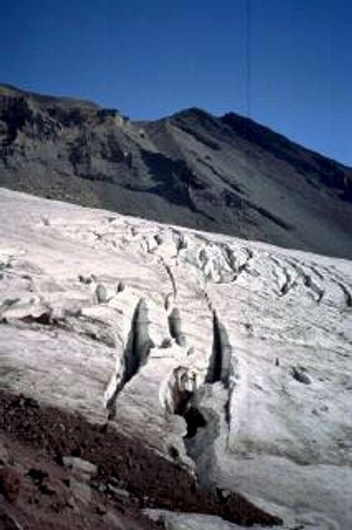 Large crevasses in the Lewis...