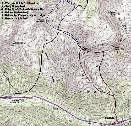 trail routes - scanned topo...