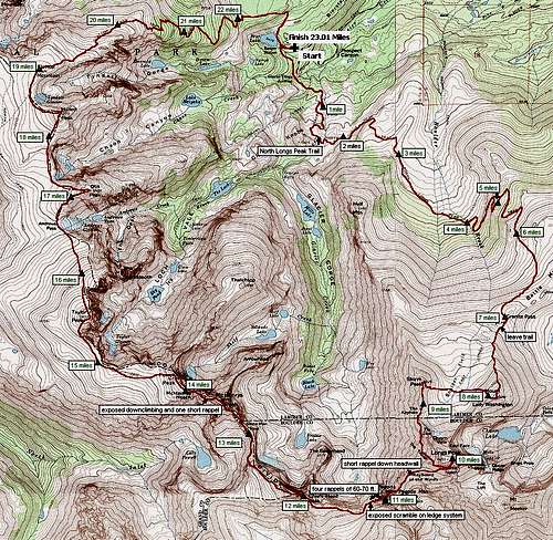 Glacier Gorge Traverse Map