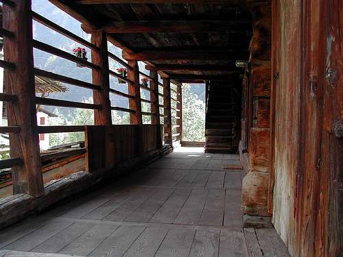 porch of a Walser house in Alagna