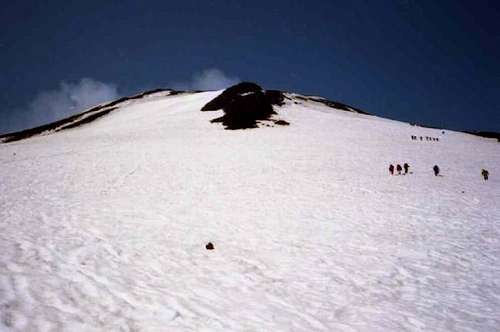 Approaching the summit cone....