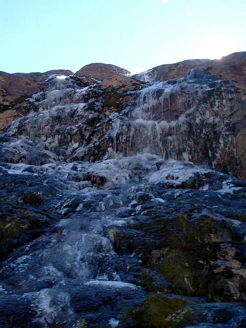 Icy Waterfall near los hielitos Lagoon