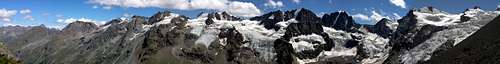 Mountains and glaciers of Valnontey from Leonessa Bivouac, Gran Paradiso GROUP