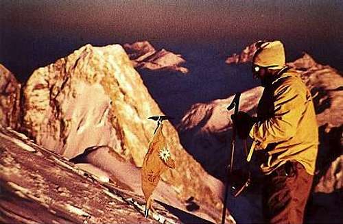 Hermann Buhl on the summit