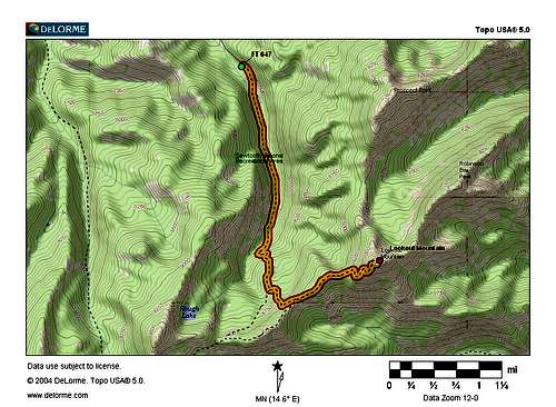Map of Lookout Mt. Trail