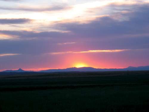 Neon Sunset over Laramie Peak