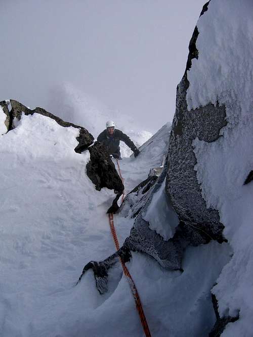 pinnacle climbing in winter