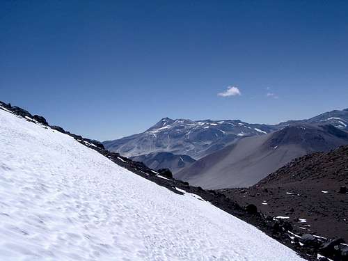 Climbing the second snowfield
