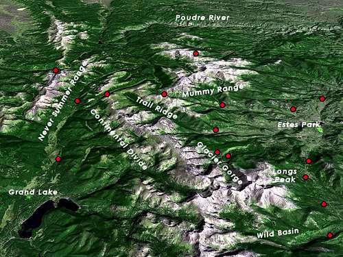 Satellite Photo of Rocky Mountain National Park