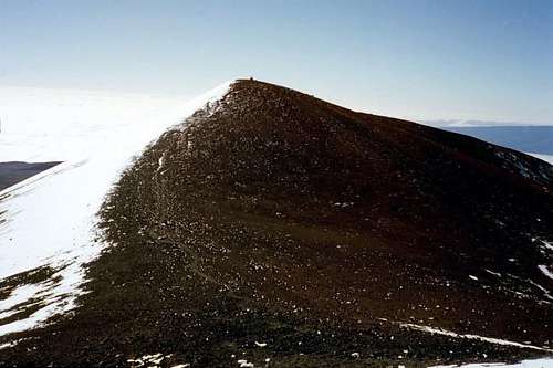 The true summit of Mauna Kea,...