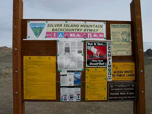 BLM sign for Silver Island Range