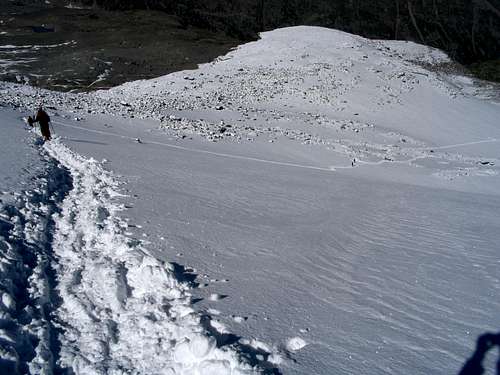 Lower part of descent of glacier on Gran Paradiso.7/2005