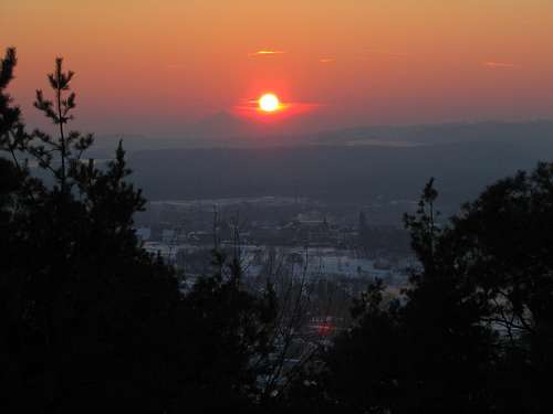 Sunset near Ronov.My town is at the bottom.