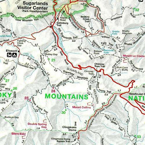 GSMNP Trail Map. From here...