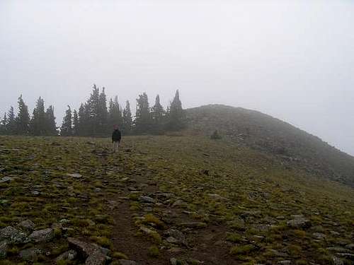 Baldy Peak in Fog and Rain