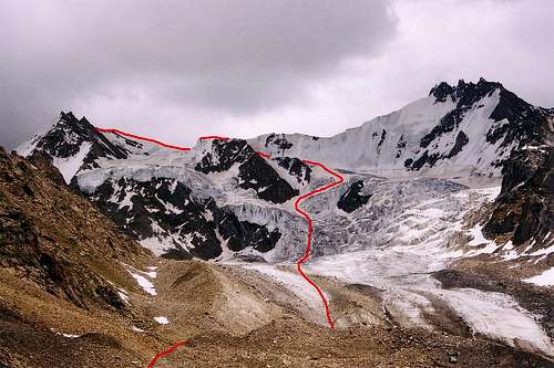 Rupal Peak's summit route