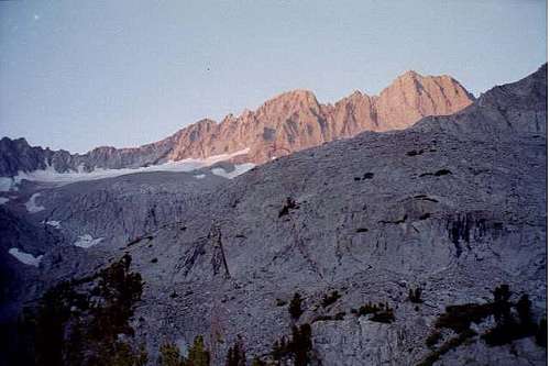 alpenglow on Middle Palisade,...