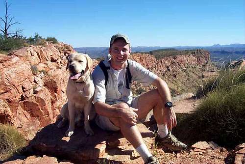 My boy, Tucker, and I on Mt. Gillen, Alice Springs, NT, Australia.