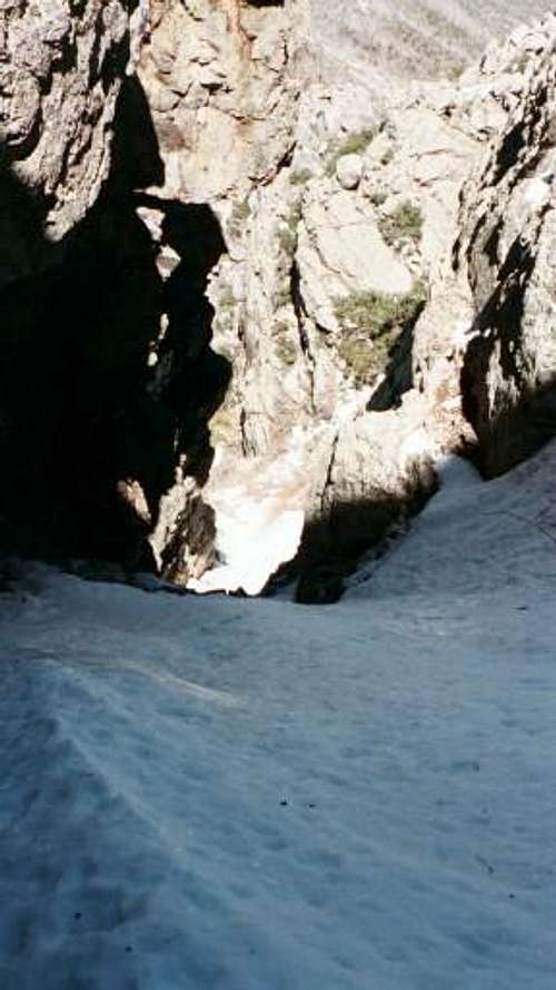 The snow filled Scree Chute