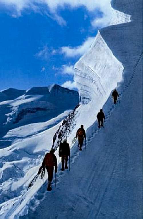 climbing on the Bianco ridge...