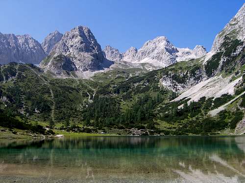 Mountains and lakes in the Alps