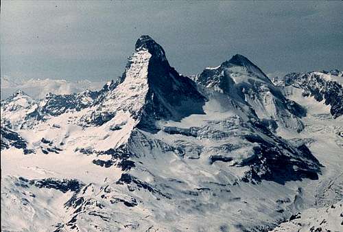 Matterhorn and Dent d'Hérens....
