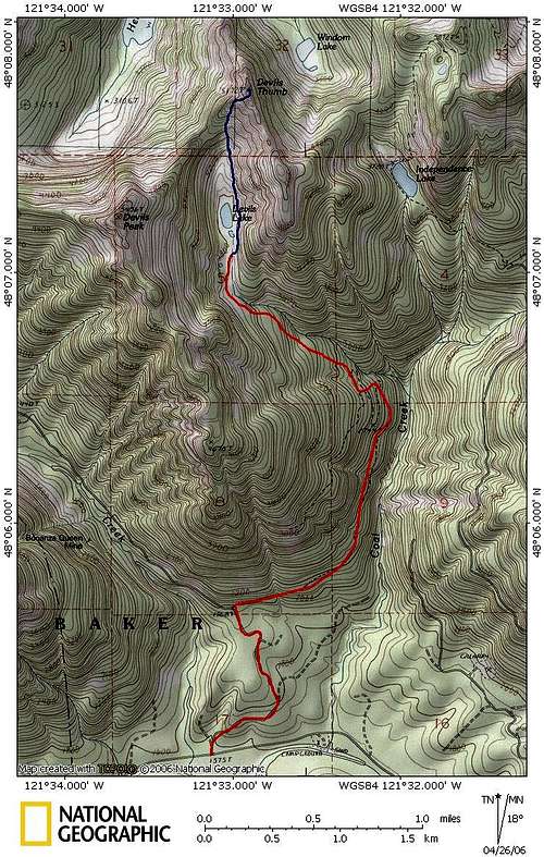 Devils Thumb approach and route