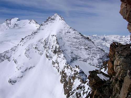 The pyramidal Herbetet <i>3778m</i> <br>seen from Gran Serra <i>3552m</i> summit