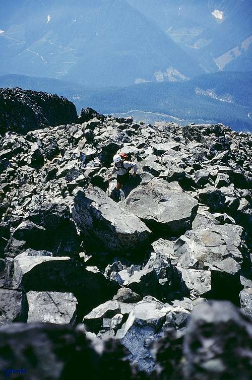 Climber approaching the summit