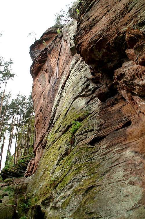 Drei Felsen, Mittelgipfel south face