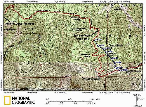 Main Trail and Short Cut Map