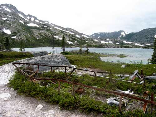 Remains of an old boat at Deep Lake - Chilkoot Trail