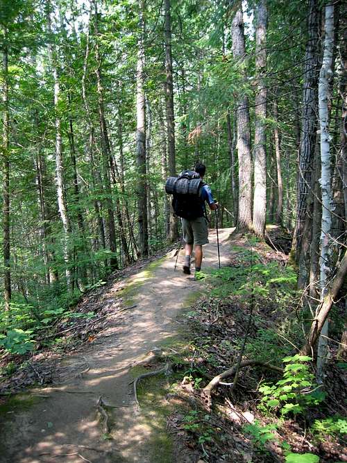 Hiking on an esker - Laurentian Trail