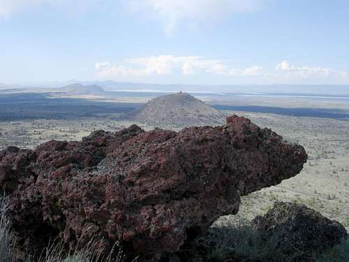 Looking North to Schonchin Butte, w/Lava plug protruding in foreground