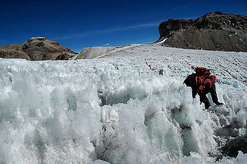Navigating through the Ayoloco Glacier