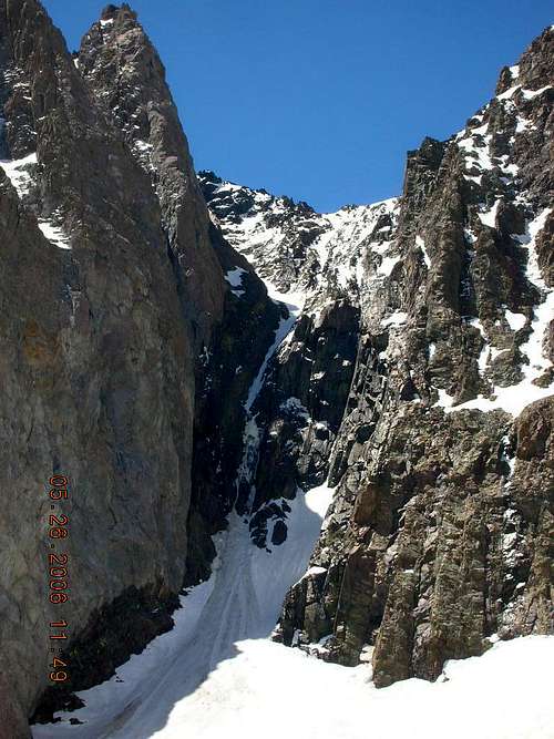 Close up of Morrison's Y-couloir