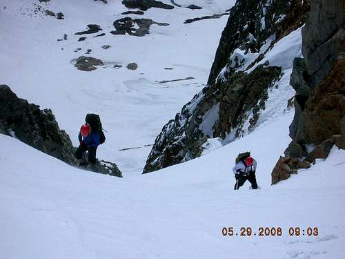 Topping out on St. Jean couloir